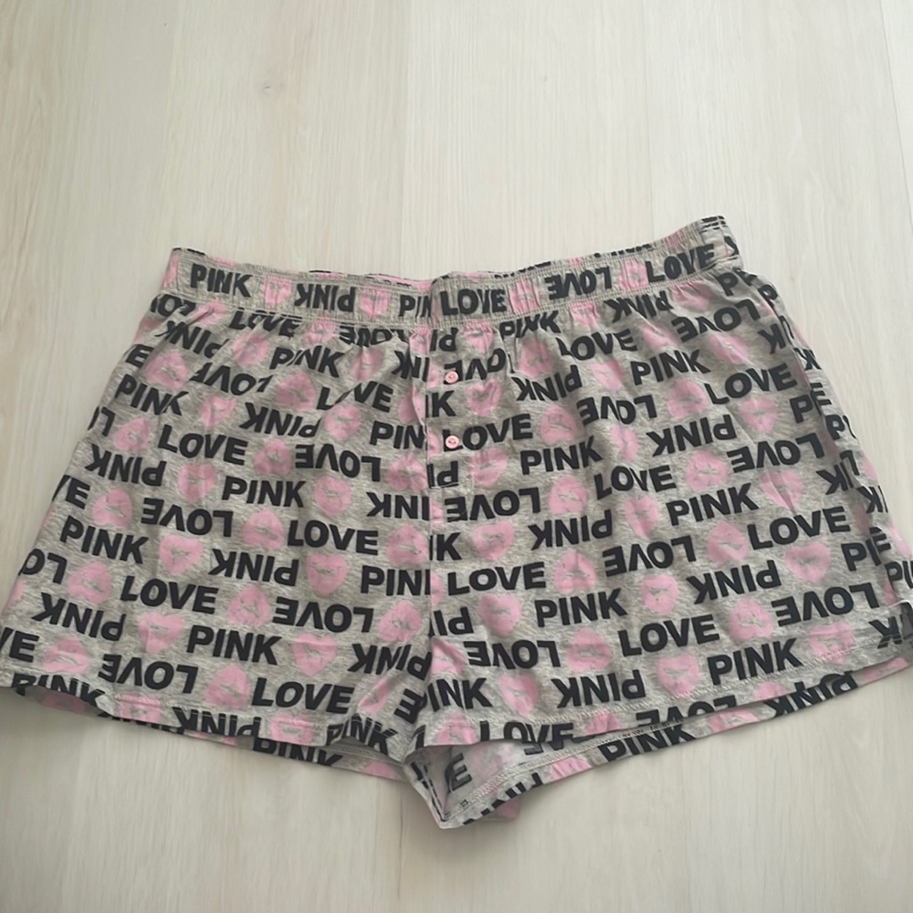 PINK cozy pj boxer style shorts